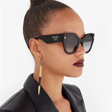 fendi sunglasses women black|Fendi rimless sunglasses.